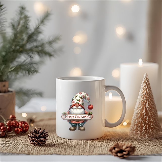 Fröhlicher Weihnachts-Gnom Kaffeetasse (Von Creator hochgeladen)