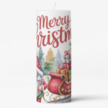 Fröhlicher Weihnachts-Gnom-Kerze 