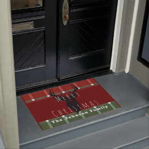 Fröhlicher Weihnachts Hirsch Bock Büffel Familie Fußmatte