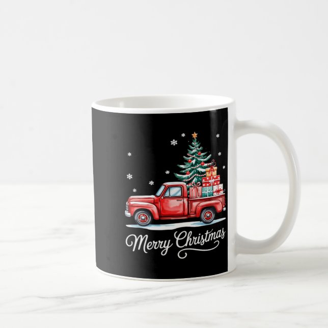 Fröhlicher Weihnachts-LKW Lustiger Baum Essential  Kaffeetasse (Rechts)