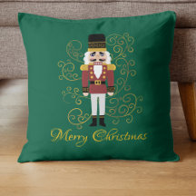 Fröhlicher Weihnachts-Nussknacker-Kissen Festlich