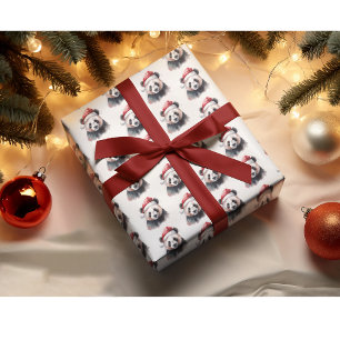 Fröhlicher Weihnachts-Panda Geschenkpapier