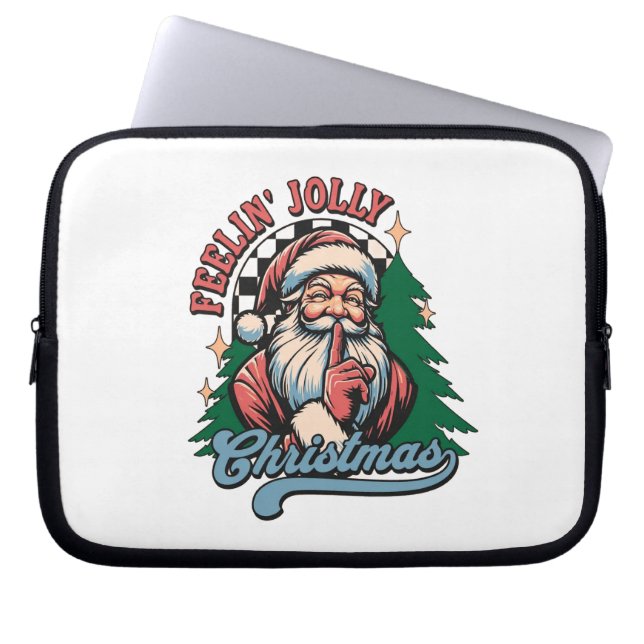 Fröhlicher Weihnachts-Santa Laptopschutzhülle (Vorderseite)
