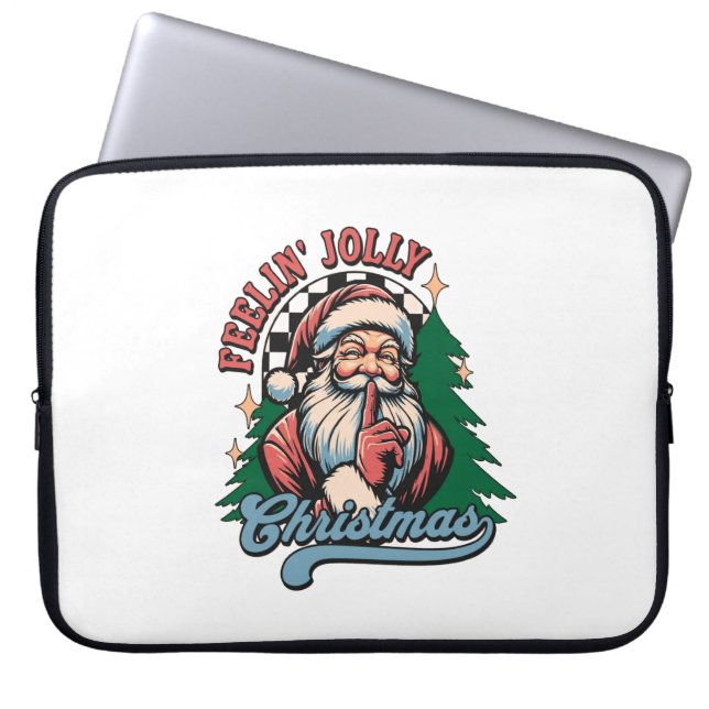 Fröhlicher Weihnachts-Santa Laptopschutzhülle (Vorderseite)