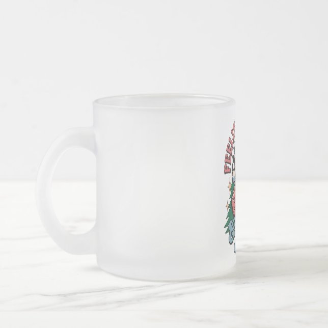Fröhlicher Weihnachts-Santa Mattglastasse (Links)