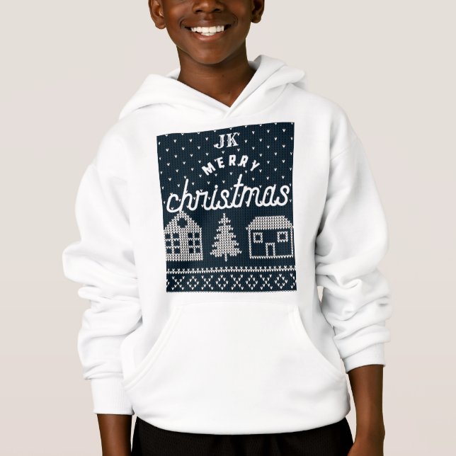 fröhlicher Weihnachtsanagrammname personalisiert Hoodie (Vorderseite)