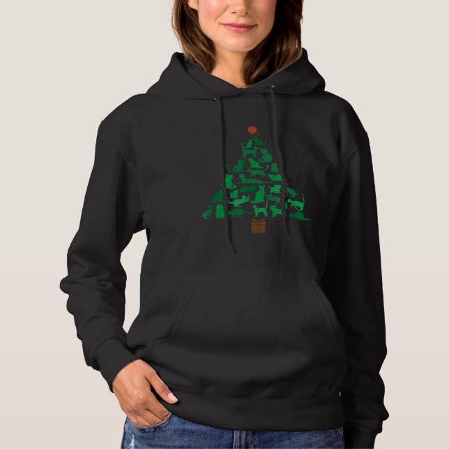 Fröhlicher Weihnachtsbaum der Katzen, Meowy Catmas Hoodie (Vorderseite)