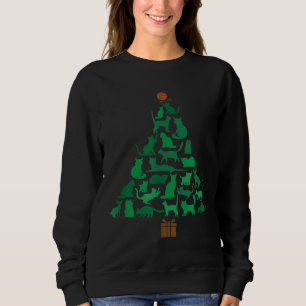 Fröhlicher Weihnachtsbaum der Katzen, Meowy Catmas Sweatshirt