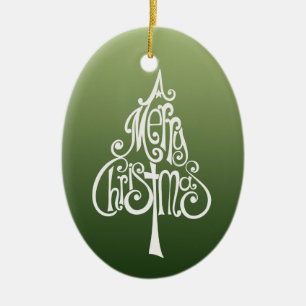 Fröhlicher Weihnachtsbaum Keramikornament