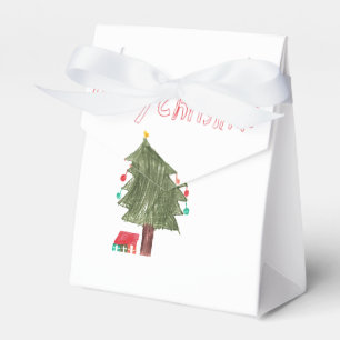 Fröhlicher Weihnachtsbaum u. Geschenke Geschenkschachtel