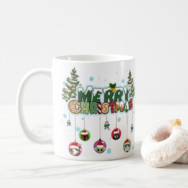 Fröhlicher Weihnachtsbecher Kaffeetasse (Mit Donut)