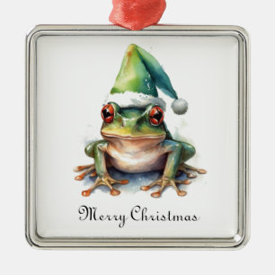 Fröhlicher Weihnachtsfrosch, individuell anpassbar Ornament Aus Metall