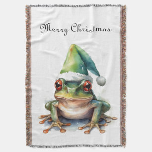 Fröhlicher Weihnachtsfrosch, individuell Decke