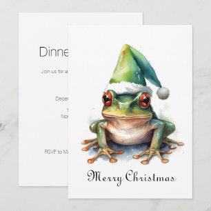 Fröhlicher Weihnachtsfrosch, individuell Einladung