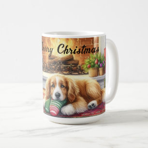 Fröhlicher Weihnachtshund Feiertags-Tasse Kaffeetasse