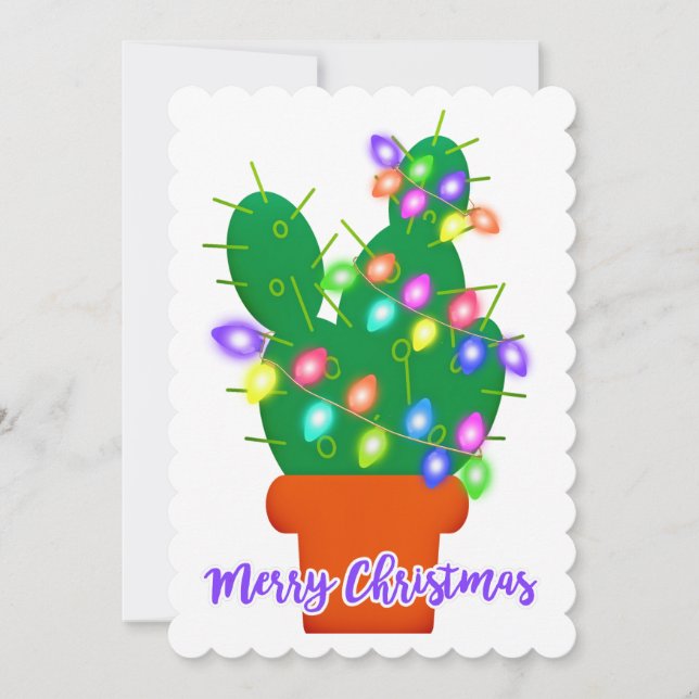 fröhlicher Weihnachtskaktus Einladung (Vorderseite)