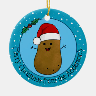 Fröhlicher Weihnachtskartoffel personalisiert Keramik Ornament