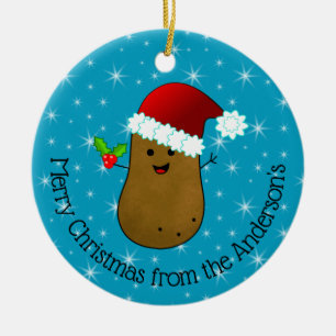 Fröhlicher Weihnachtskartoffel personalisiert Keramik Ornament