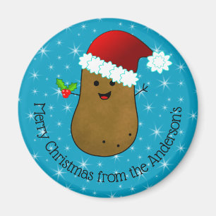 Fröhlicher Weihnachtskartoffel Personalisiert Magnet