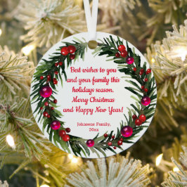 fröhlicher Weihnachtskranz Ornament Aus Metall