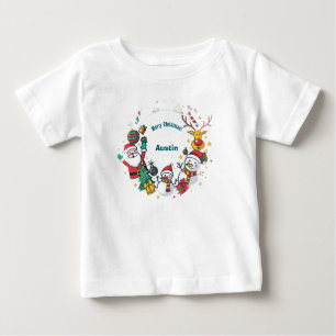 Fröhlicher Weihnachtskreis aus beliebten Weihnacht Baby T-shirt