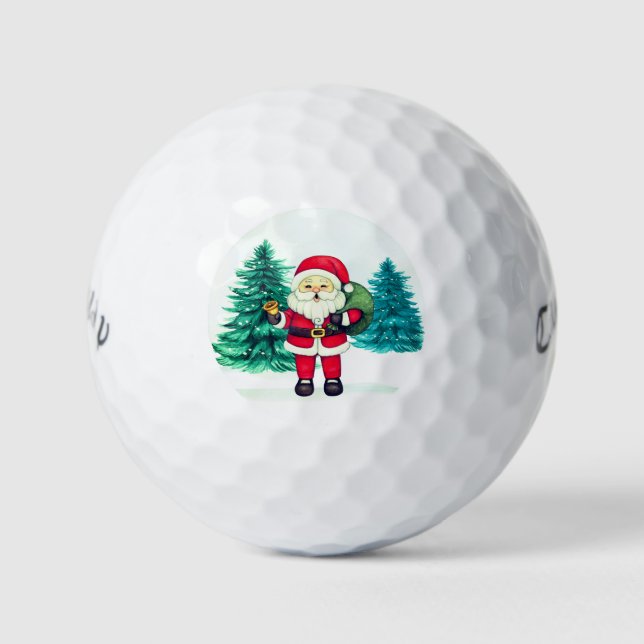 Fröhlicher Weihnachtsmann Golfball (Vorderseite)