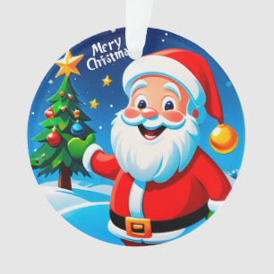 Fröhlicher Weihnachtsmann-Gruß Ornament