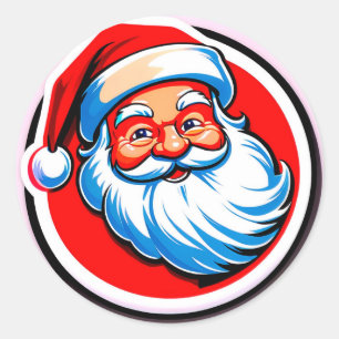 Fröhlicher Weihnachtsmann-Gruß Runder Aufkleber