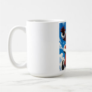 Fröhlicher Weihnachtsmann im Schnee Lustige Weih Kaffeetasse