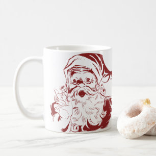 Fröhlicher Weihnachtsmann in rotem Spaß Retro Froh Kaffeetasse