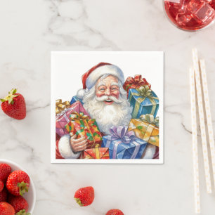 Fröhlicher Weihnachtsmann Klassisches Weihnachten Serviette