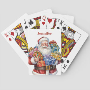 Fröhlicher Weihnachtsmann Klassisches Weihnachten Spielkarten