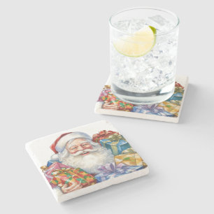 Fröhlicher Weihnachtsmann Klassisches Weihnachten Steinuntersetzer