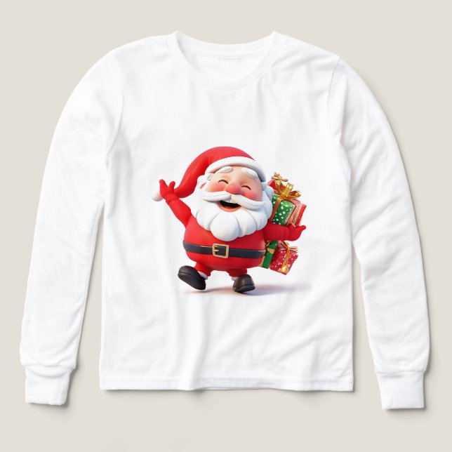 Fröhlicher Weihnachtsmann mit festlichen Geschenke (Design Vorderseite)