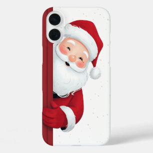 Fröhlicher Weihnachtsmann pinkelt um die Ecke - F iPhone 16 Plus Hülle