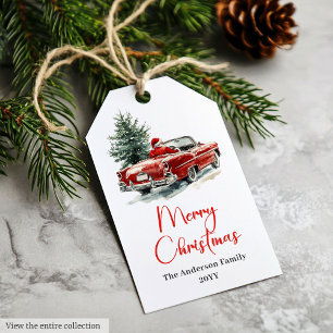 Fröhlicher Weihnachtsmann Rustikales individuelles Geschenkanhänger