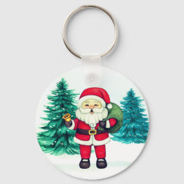 Fröhlicher Weihnachtsmann Schlüsselanhänger