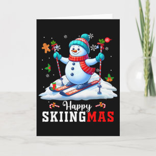 Fröhlicher Weihnachtsmann Skifahren Xmas Spieler K Karte