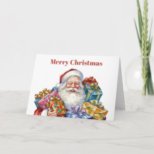 Fröhlicher Weihnachtsmann Traditionelles Weihnacht Karte
