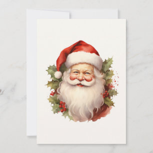 Fröhlicher Weihnachtsmann Vintage-Weihnachtskarte Feiertagskarte
