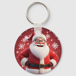 Fröhlicher Weihnachtsmann Weihnachtsfeiertag Gesch Schlüsselanhänger
