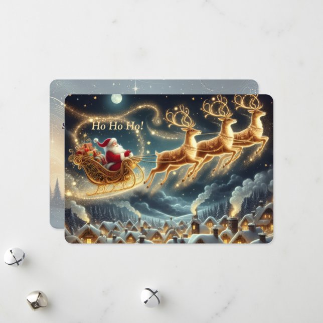 Fröhlicher Weihnachtsmann Weihnachtskarte Feiertagskarte (Vorderseite/Rückseite Beispiel)