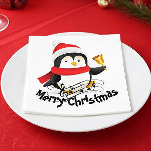 Fröhlicher Weihnachtspinguin Serviette