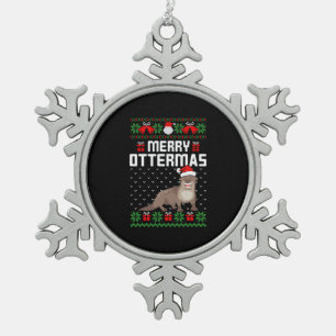 fröhlicher Weihnachtspulli Schneeflocken Zinn-Ornament