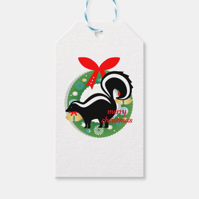 fröhlicher Weihnachtssunk Geschenkanhänger (Vorderseite)
