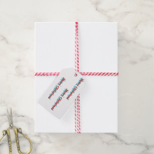 Fröhlicher Weihnachtstext Geschenkanhänger