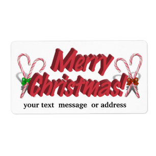 Fröhlicher Weihnachtstext mit Candy Canes