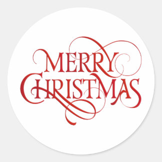 Fröhlicher Weihnachtstext Runder Aufkleber
