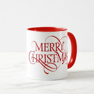 Fröhlicher Weihnachtstext Tasse