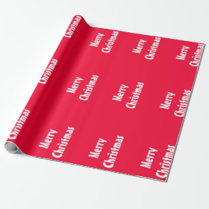 Fröhlicher Weihnachtstext Vintag Elegantes Rotes  Geschenkpapier